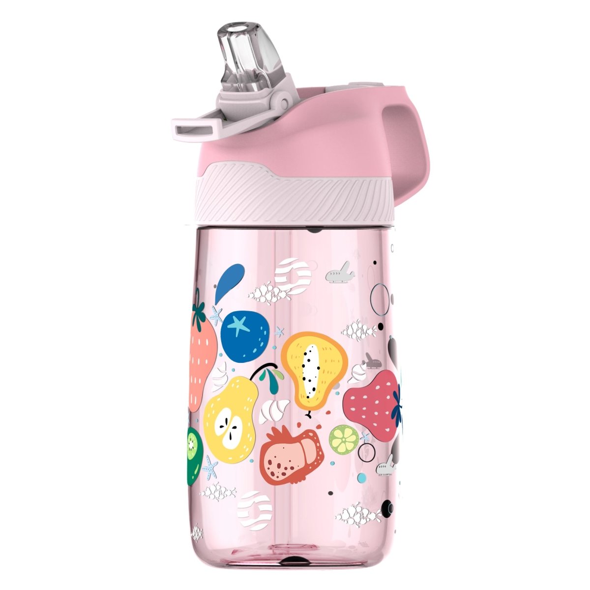 450 ml BPA-freie, auslaufsichere Tritan Plastik Trinkflasche für Kinder mit  Strohhalm, Lila Auto – FJBottle-German