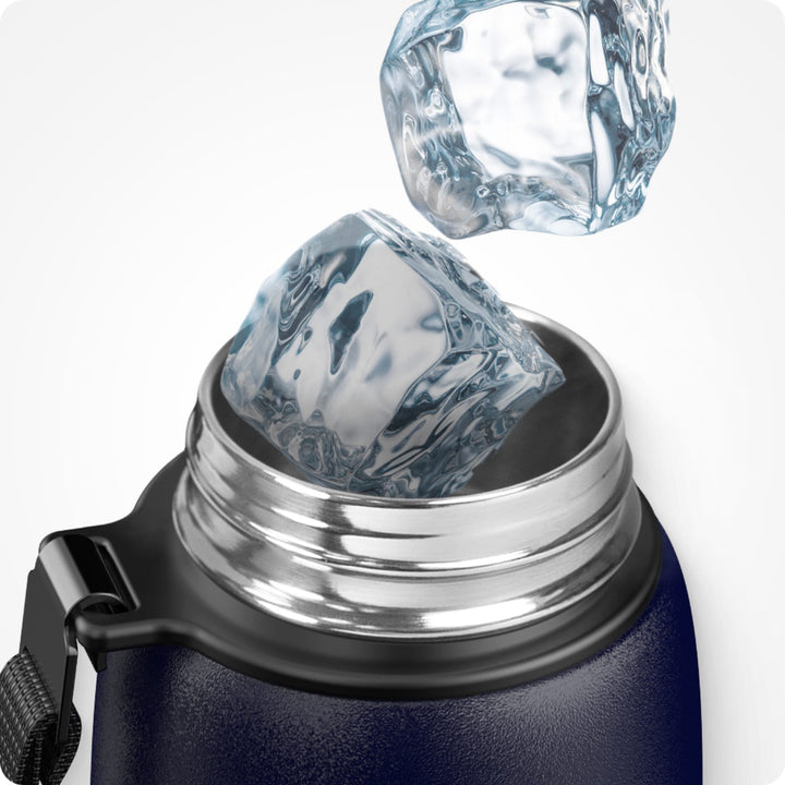 1000ml Edelstahl Thermoskanne Wasserflasche mit Tragetasche, Kohlensäure geeignet Trinkflasche