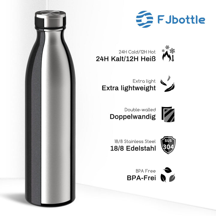 1000ml Thermos Flask Stainless Steel Drinking Bottle, Black 