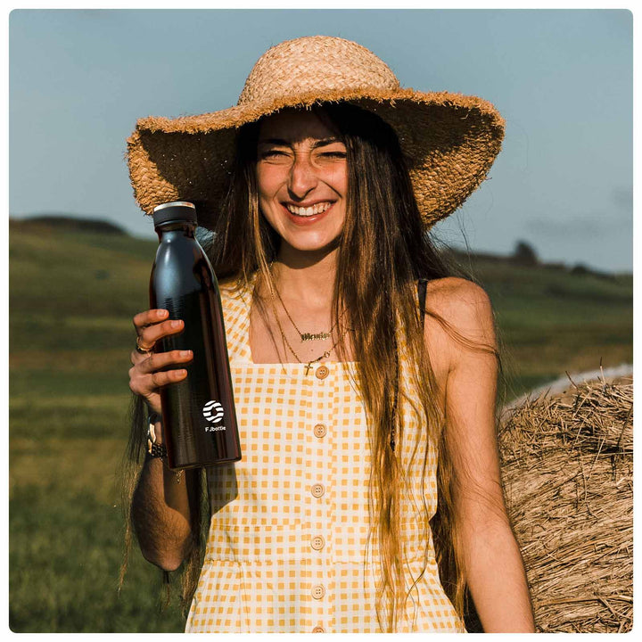 1000ml Thermos Flask Stainless Steel Drinking Bottle, Black 