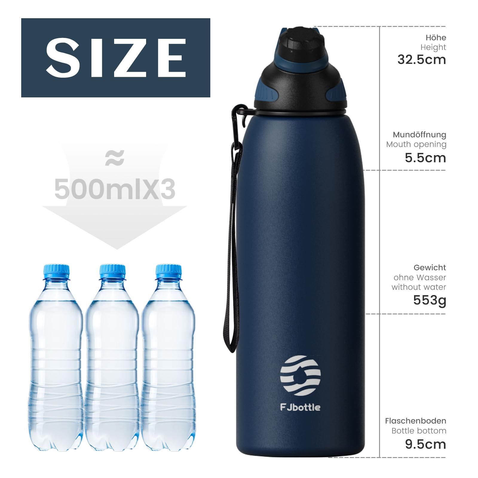 Trinkflasche 1,5l Trinkflasche 1,5 Liter Mit Zeitstempel – Auslaufsicher, Für Kohlensäure Geeignet