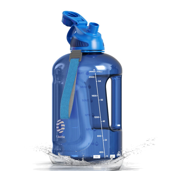 2600ml Sport Tritan Kunststoff Wasserflasche mit Magnetischem Deckel, Blau