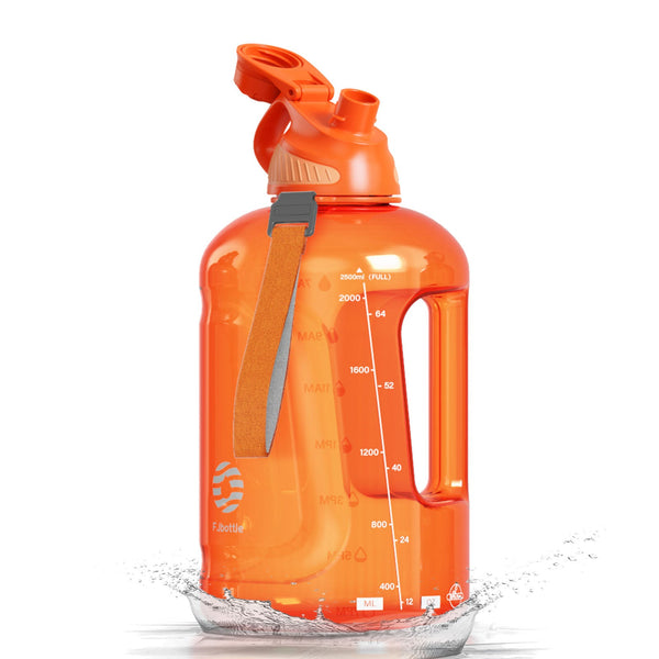 2600ml Sport Tritan Kunststoff Wasserflasche mit Magnetischem Deckel, Orange