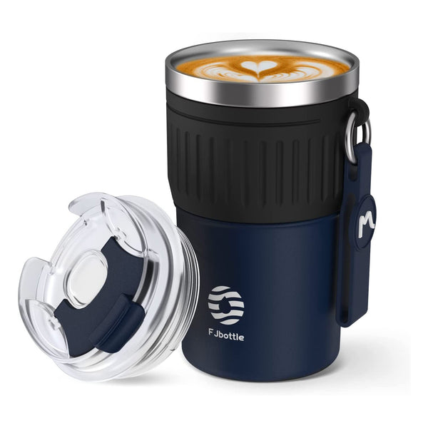 FJbottle 400ml Edelstahl Kaffeebecher, Blau