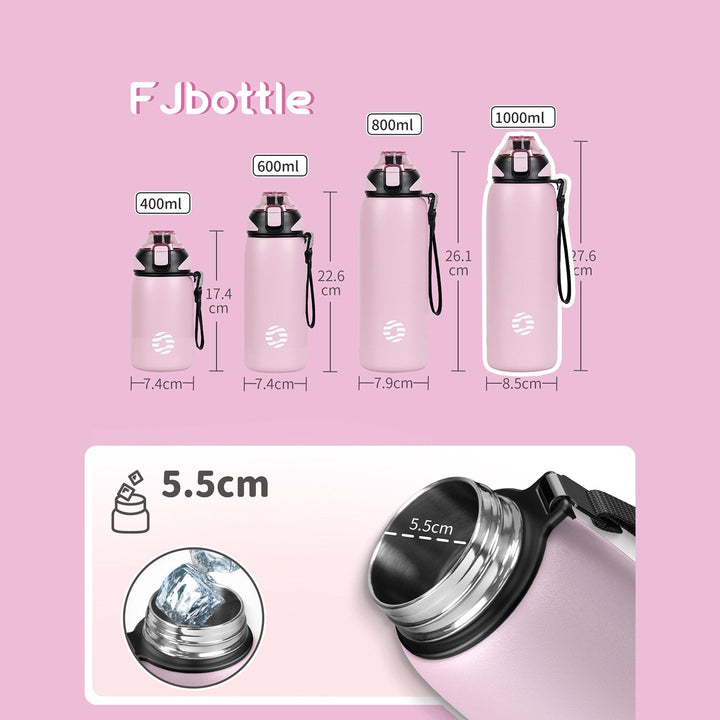 800ml Edelstahl Thermoskanne Wasserflasche mit Tragetasche, Kohlensäure geeignet Trinkflasche