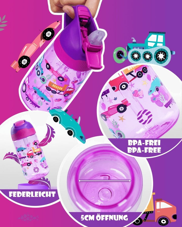 380ml Donut Wasserflasche mit Strohhalm für Kinder, Bpa Free