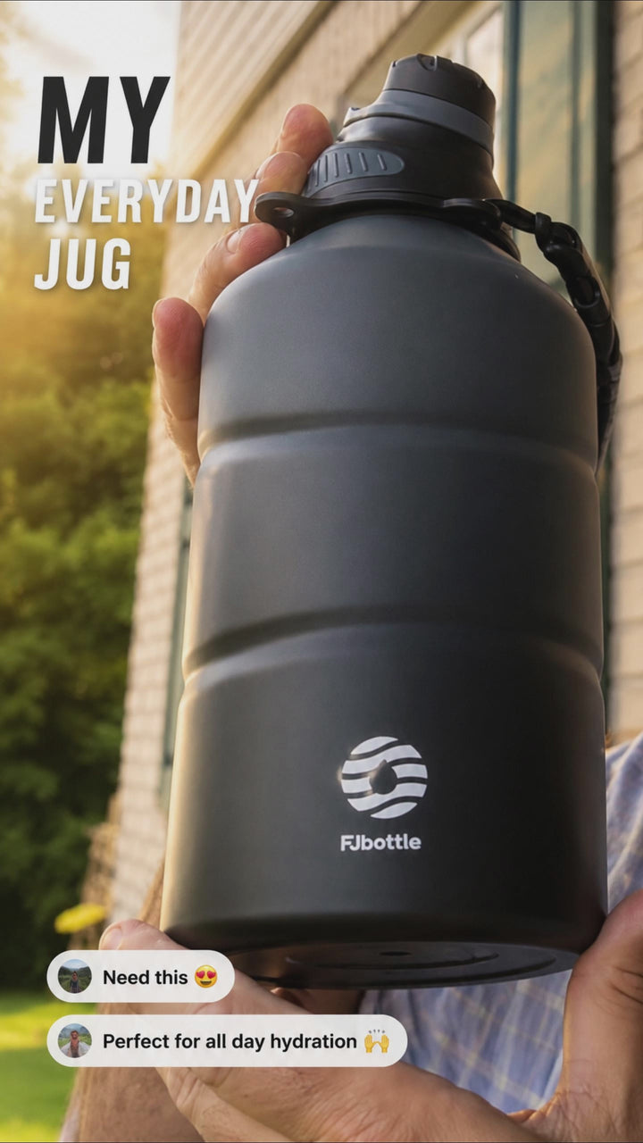 1900ml auslaufsichere, BPA-freie doppelwandige Sport-Isolierkanne aus Edelstahl, kohlensäurehaltige Wasserflasche – FJbottle