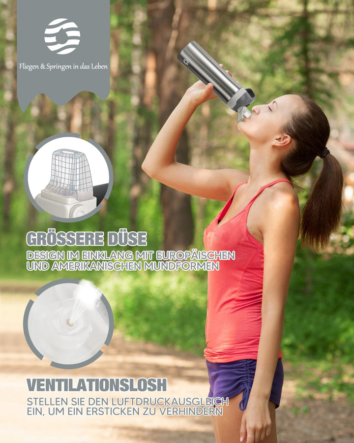 Vakuum Edelstahl Isolierte 550ml, mit Strohhalm-Silber - FJBottle