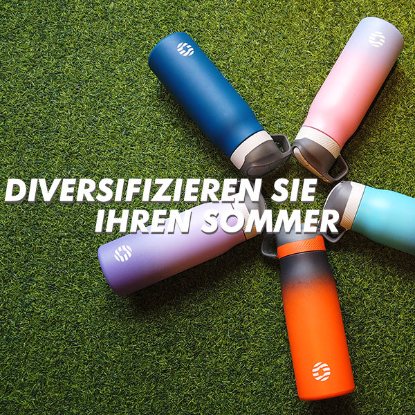 710ml Isolierte Edelstahl Trinkflasche mit Strohhalm, Schwarz & Orange