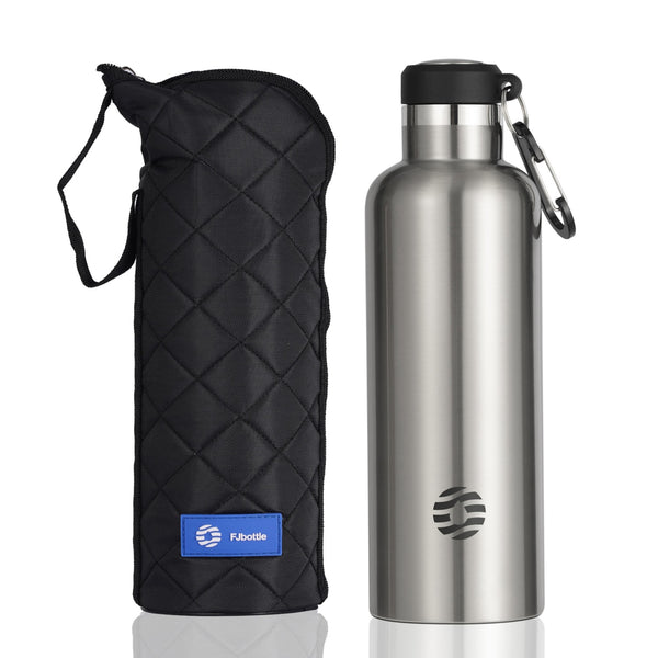 750ml Isolierte Edelstahl Trinkflasche mit karabiner, Silber