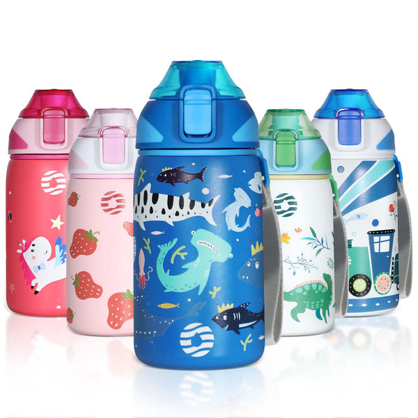 400ml Isolierte Trinkflasche für Kinder Mit Ausguss, Blaues Meer