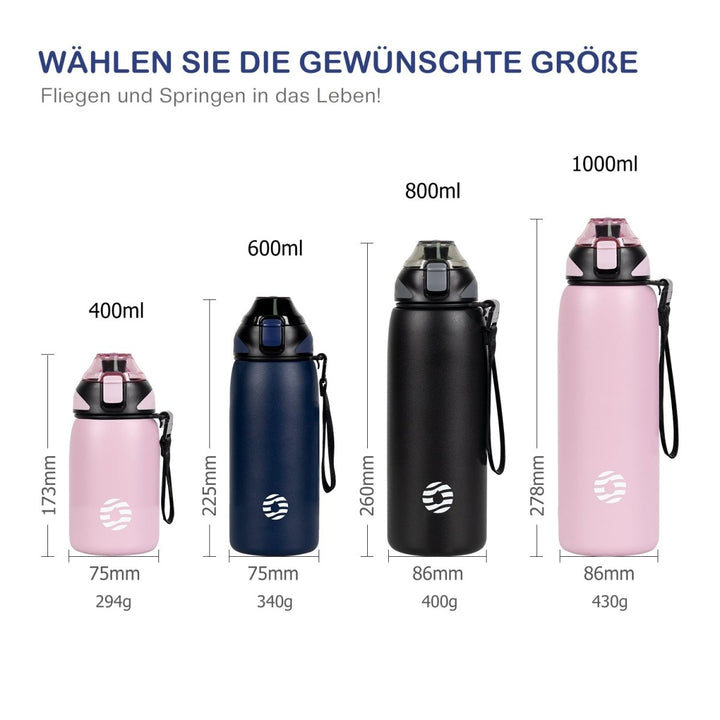 Isolierte Kinder Trinkflasche aus Edelstahl 400ml - Dunkelblau - FJBottle-German