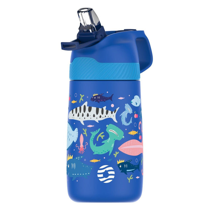 350 ml Edelstahl Kinder wasserflasche Thermoskanne mit Strohhalm, Blauer Ozean – FJbottle